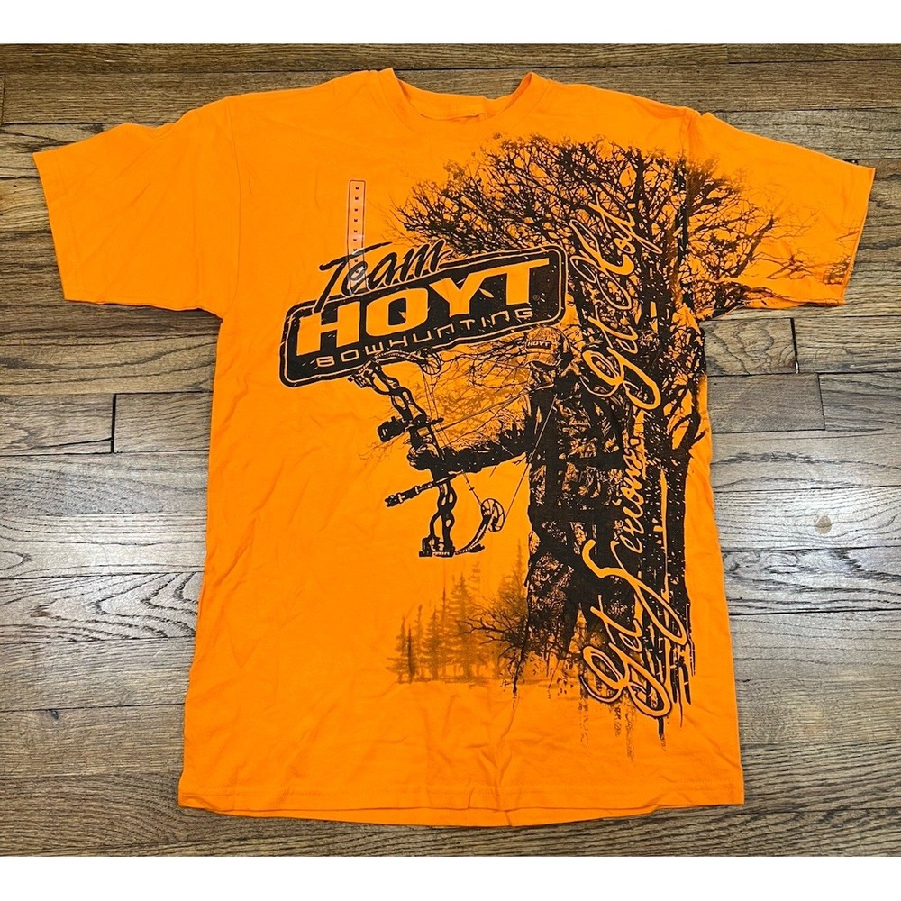 NWT HOYT Archery Graphic T-Shirt Men's Orange Medium Deer Bow Hunting Outdoors